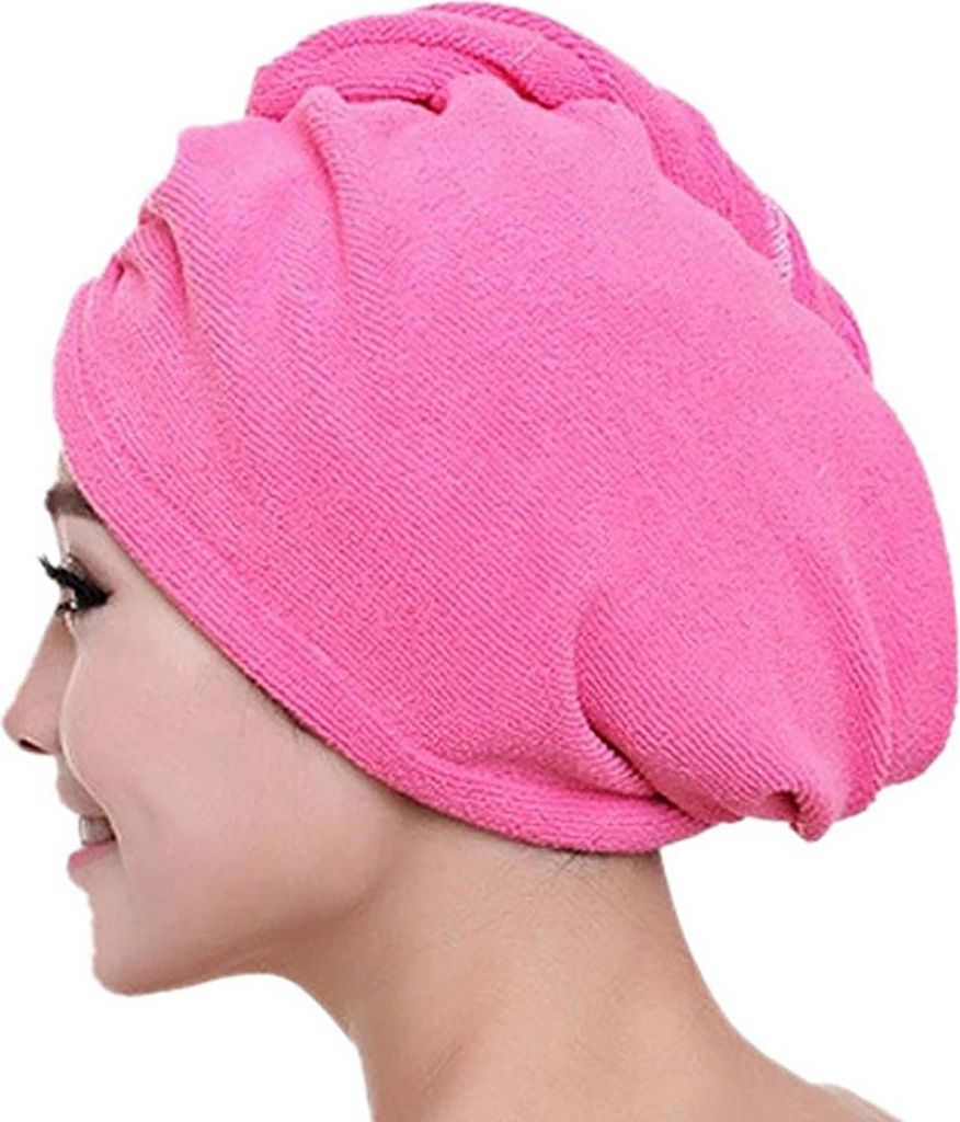 Haare Turban atmungsaktiv stark absorbierende Mikrofaser -Haar -Trocknungstuch für Badezimmer-Heißes Rosa