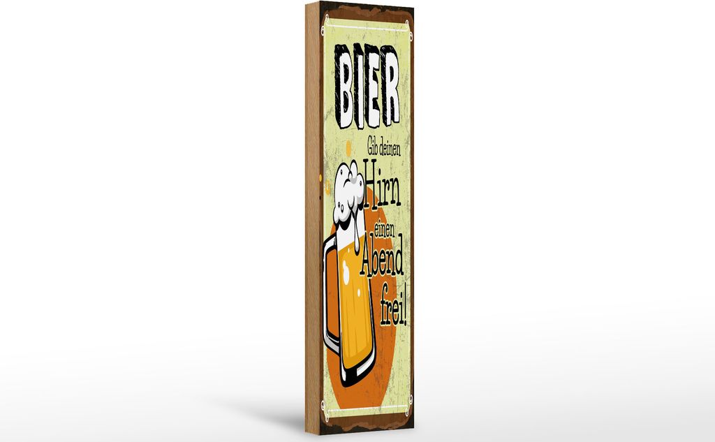 Holzschild  Bier Gib deinem Hirn einen Abend frei, 46x10 Produktbild 
