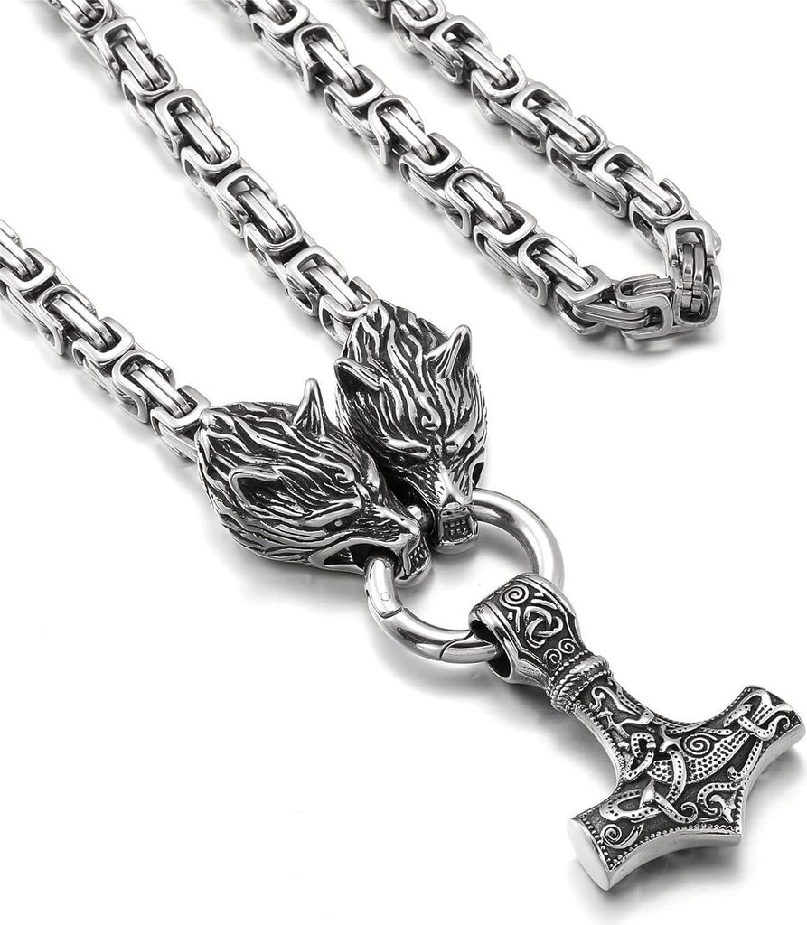 AFSTALR Wikinger Thors Hammer Halskette aus Edelstahl - Produktbild 
