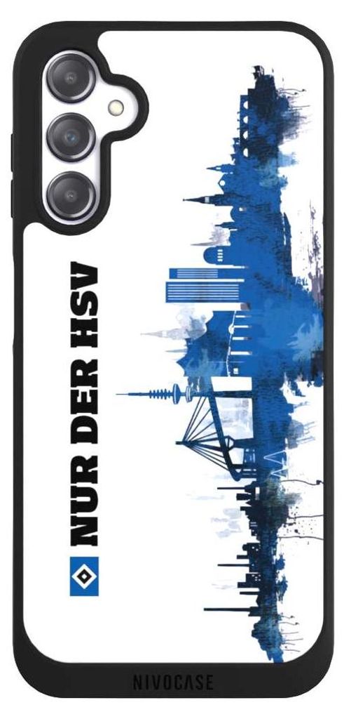 NIVOCASE Handyhülle für Samsung Galaxy A14 5G Hülle NIVOpure Case Schwarz Bundesliga HSV Offizielles Lizenzprodukt