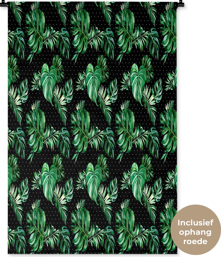 MuchoWow® Wandteppich Wandbehang Weinlese - Monstera - Produktbild 