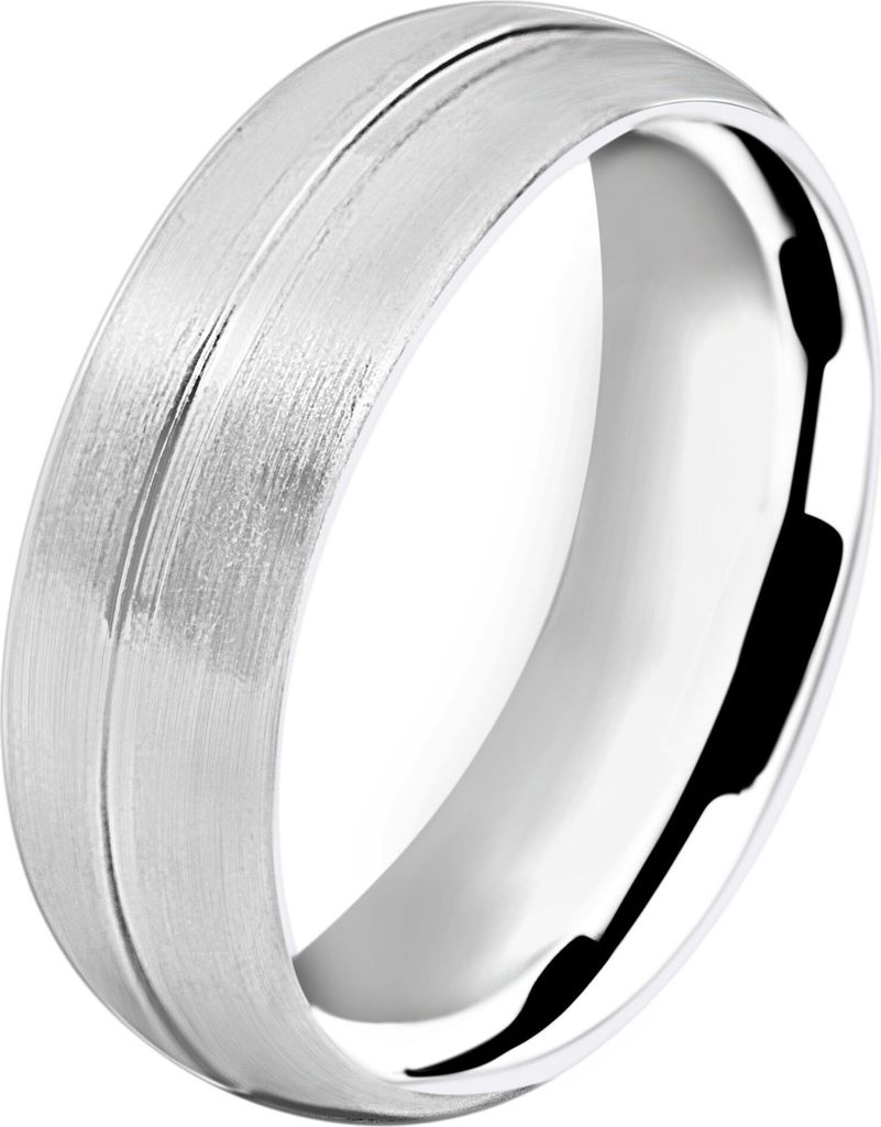 Akzent Partnerring für Herren, Edelstahl, matt & silberfarben