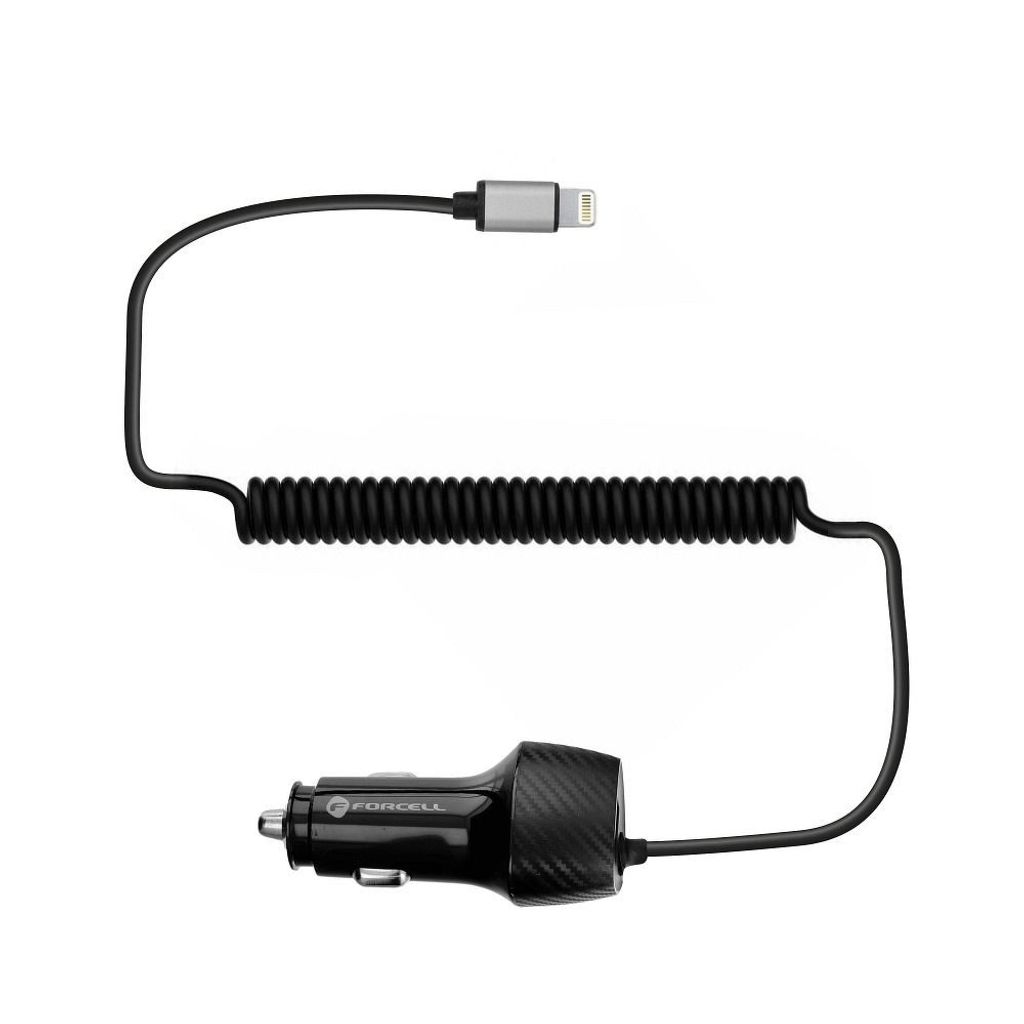 Caricabatteria da auto 4 in 1 da 100 W con cavo retrattile 2 porte