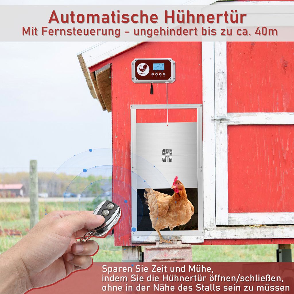 Jopassy 7,8W Automatická dvířka pro kuřata, 30*30cm dvířka Obrázek produktu 6
