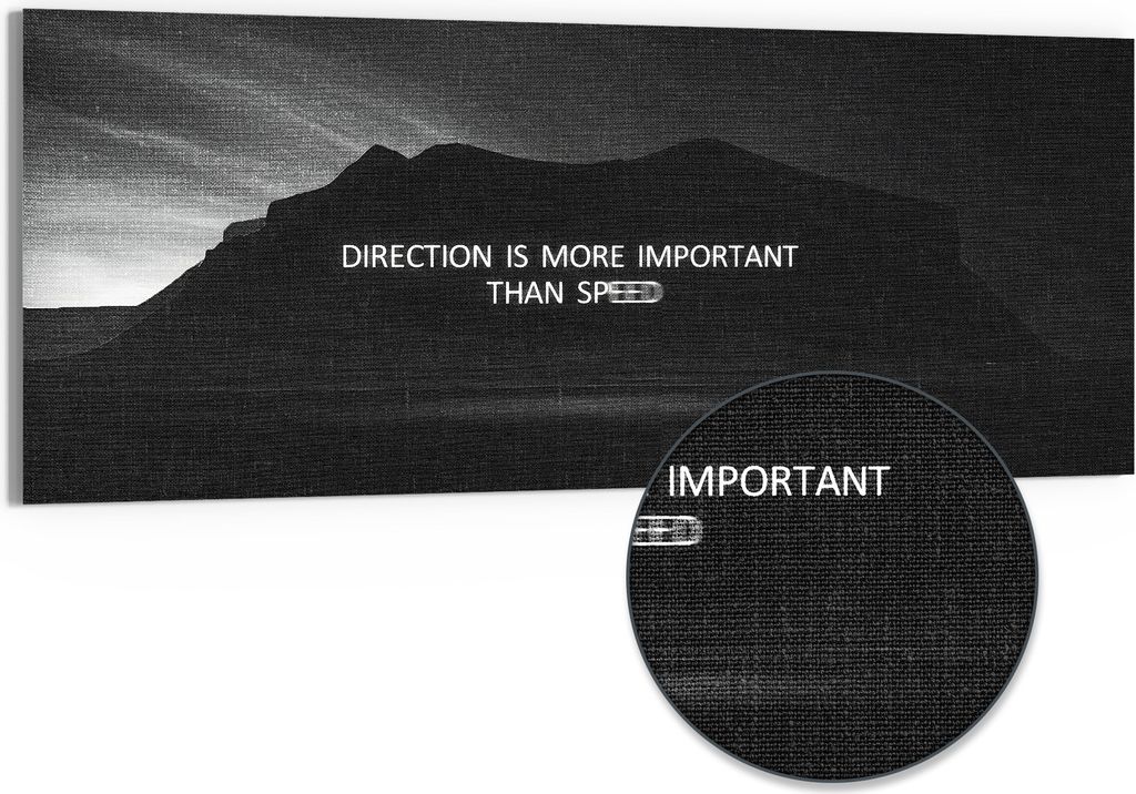 DEQORI Hybrid Leinwand Bild 150x60 cm 'Gipfel der Besonnenheit' Wandbild Glas flach modern