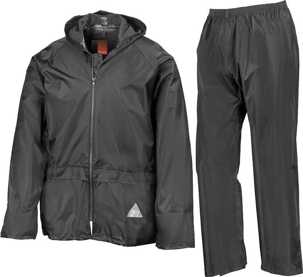 Result - Wasserfeste Jacke und Hose im Set für Herren FK3231 (M Regulär) (Schwarz)
