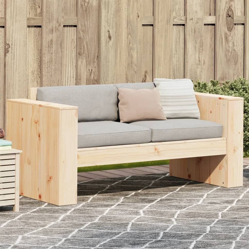 Gartensofa 2-Sitzer 134x60x62 cm Massivholz Kiefer 832369