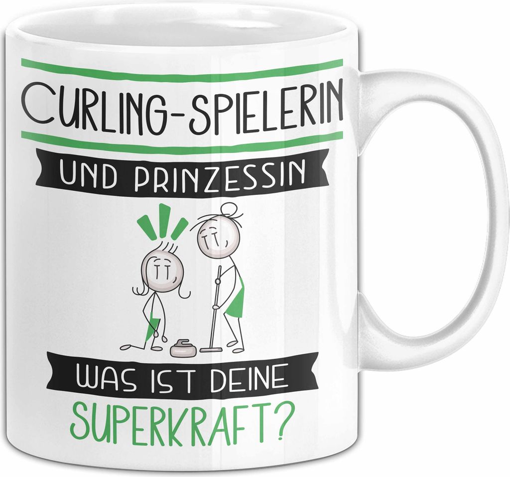 Curling-Spielerin Und Prinzessin Tasse Geschenk Für Eine Curling-Spielerin Geburtstag Was Ist Deine Superkraft (Weiß)