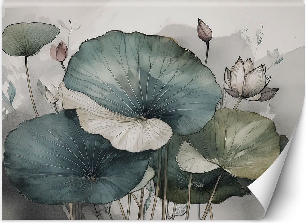 Vlies fototapete Lilienpflanze Blumen 200x140 cm Feeby Grün inkl. Kleber einfache Montage