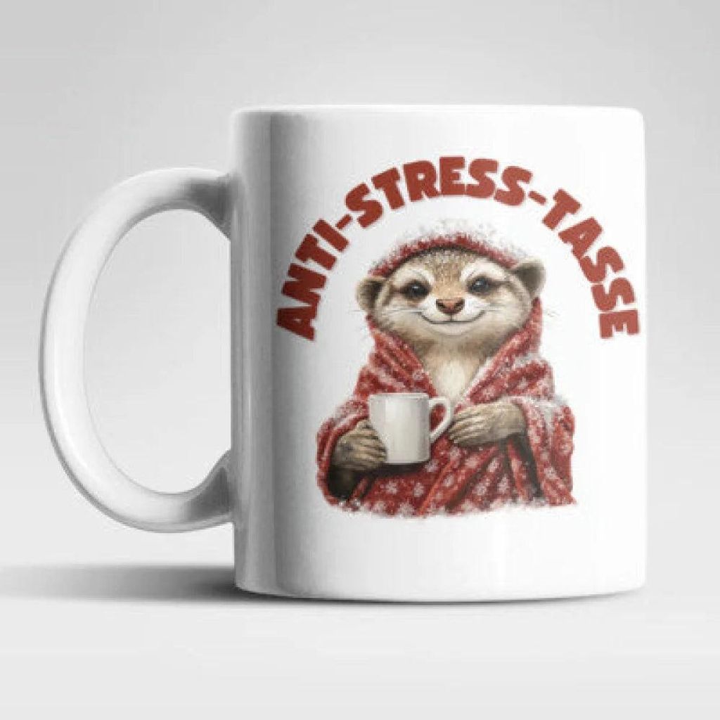Anti Stress Christmas Erdmännchen Kaffeetasse Teetasse Geschenkidee – 01