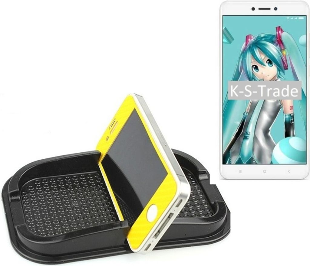 K-S-Trade Auto Anti Rutsch Matte Smartphone-Halter kompatibel mit Xiaomi Redmi Note 4X Haft Pad Armaturenbrett Handy-Halterung Silikon