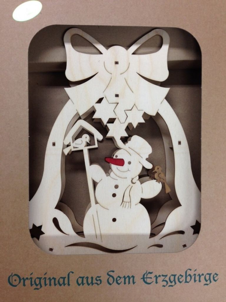 Design & Decor GmbH Fensterbild beleuchtet, Motiv:Glocke mit Schneemann