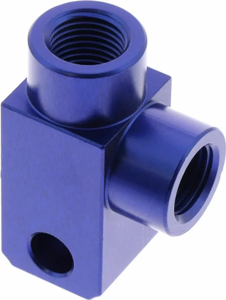 Raccord en T pour flexible de frein hydraulique TYP812 M10x1 bleu 90°