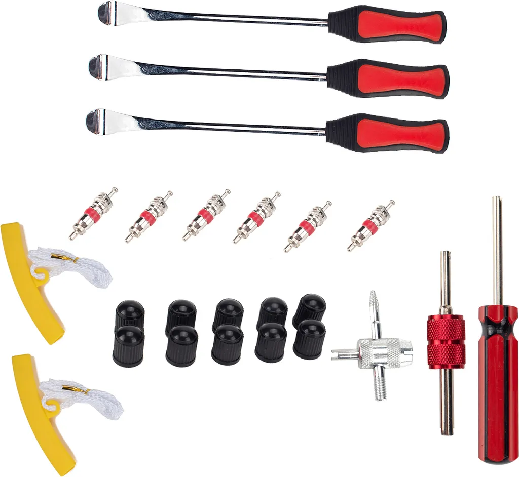 Cazzuola pneumatica Moto Dirt Bike Mower Tool Changer con borsa A2982 (3 piedi di porco + 10 coprivalvola 1 riparatore quattro in uno 6 kor
