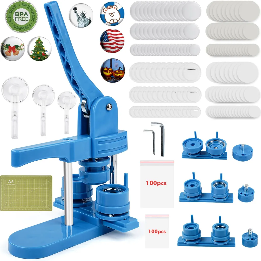 Machine à badges avec 3 moules interchangeables et kit de 300 composants - 2