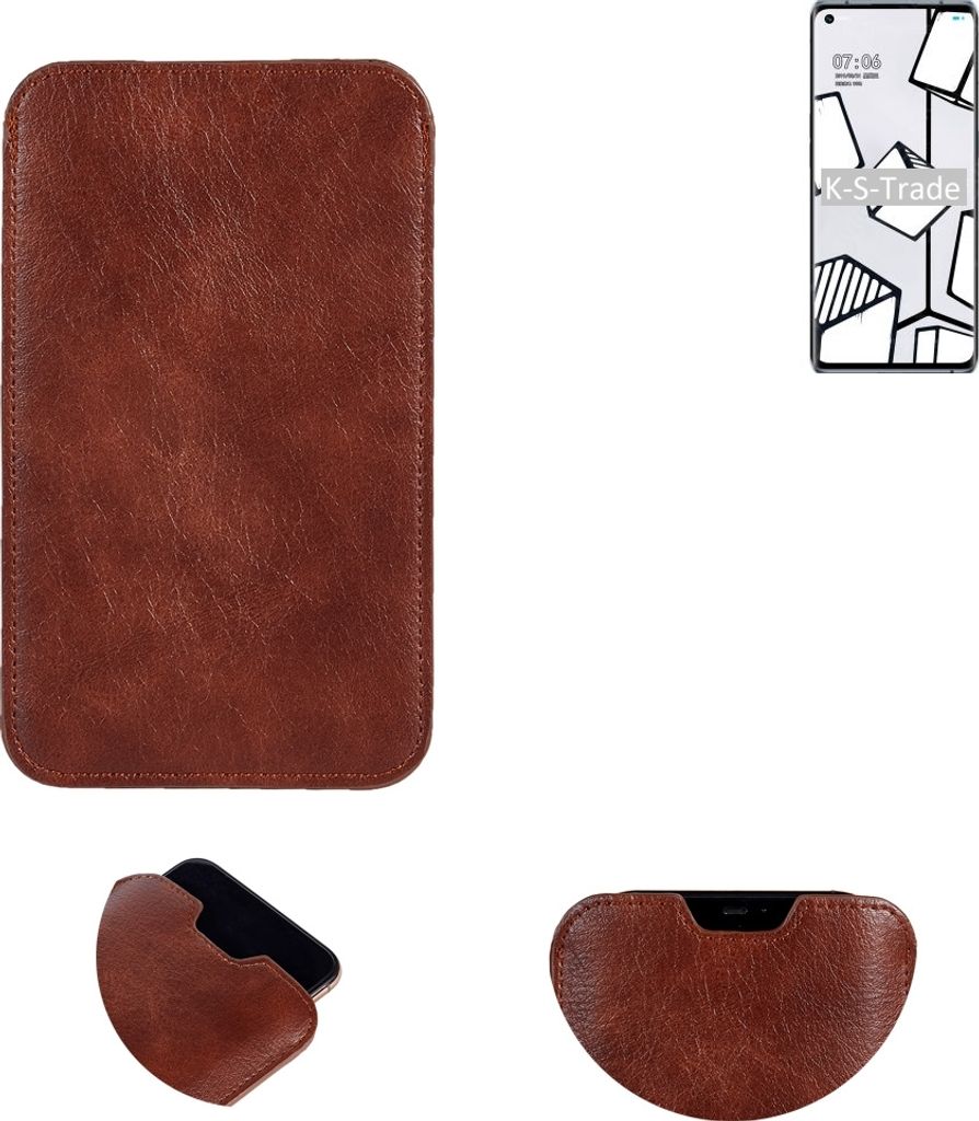 K-S-Trade Schutzhülle Handyhülle kompatibel mit Oppo Reno5 Pro+ Artist Limited Edition Handytasche Kunstleder Sleeve in braun