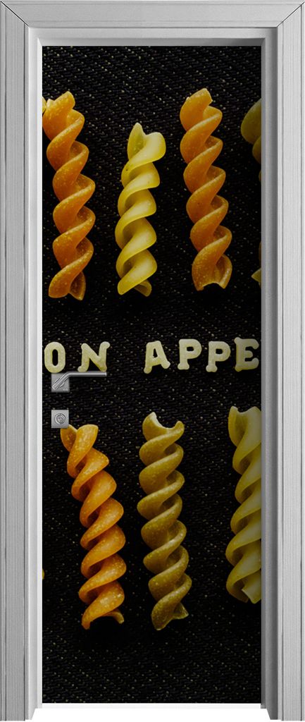 Tür Selbstklebende 70x210 cm Türfolie Türtapete Klebefolie - Bon appetit Inschrift Gemüse