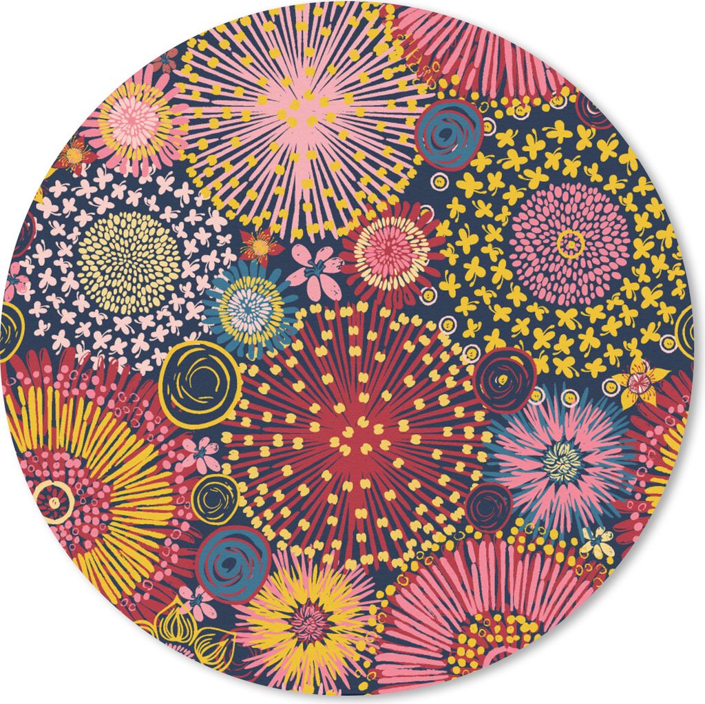 MuchoWow Mauspad Mousepad Blumen - Muster - Linie 40x40 cm - Mousepads - Maus Mat - Pad - Mausunterlage - Schreibtisch Accessoires