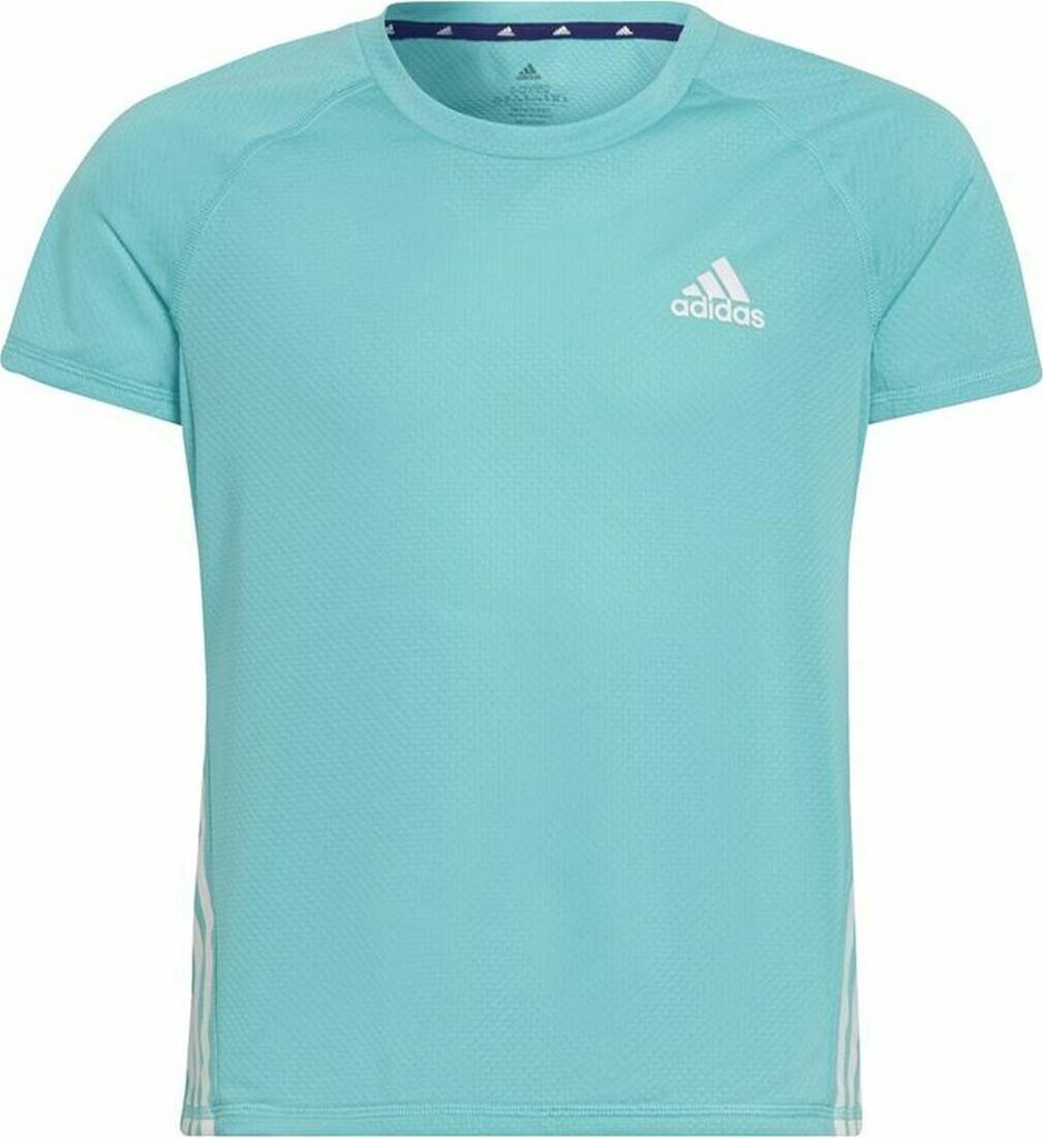 Kurzarm-T-Shirt für Kinder Adidas Aeroready Three Stripes Aquamarin - 14-15 Jahre