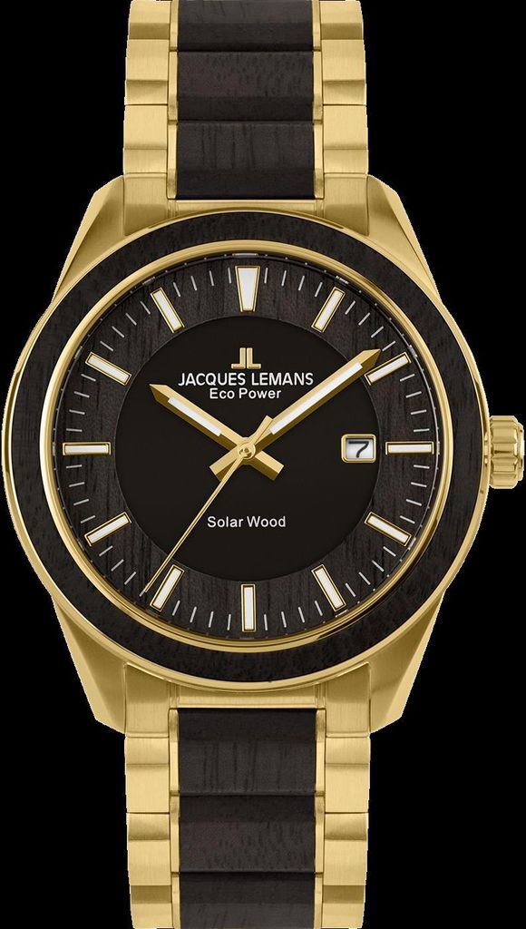 Jacques Lemans 1-2116J Eco Power Wood Herrenuhr 40mm 10ATM