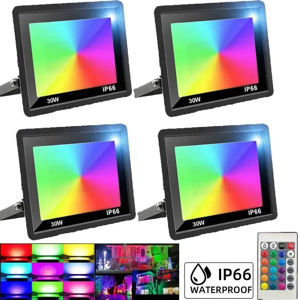 Proiettore LED RGB 50W IP66 Esterno con Telecomando - Offerta Web