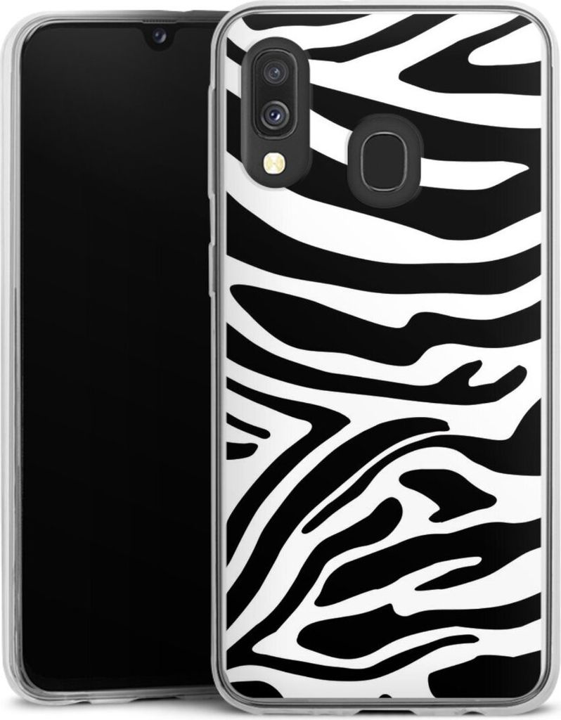 DeinDesign Slim Hülle für Samsung Galaxy A40 Silikon Case Ultra Dünn Handyhülle Animal-Look Animalprint Zebra