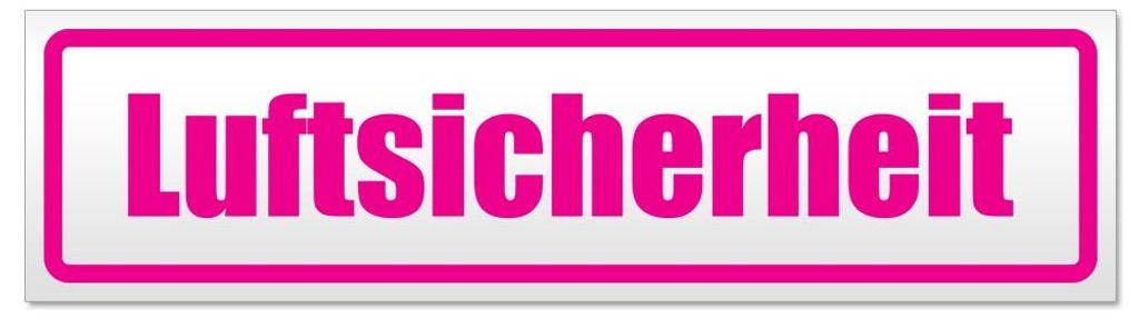 Kiwistar - Autoaufkleber - Pink - 45 x 12 cm - Luftsicherheit - Hinweis Aufkleber Sticker für Auto, Kfz, Fahrrad, PKW, LKW