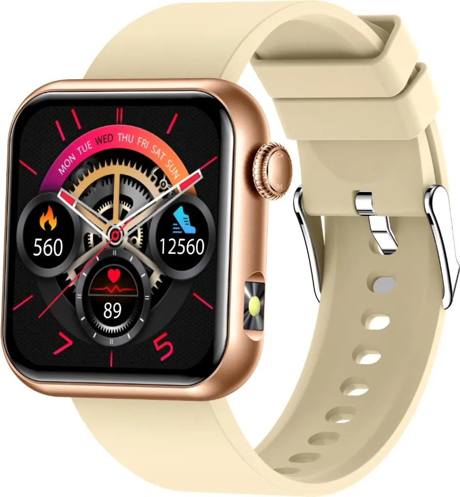 Smartwatch Connectée Beige Femme et Homme pour Sport et Santé Quotidien