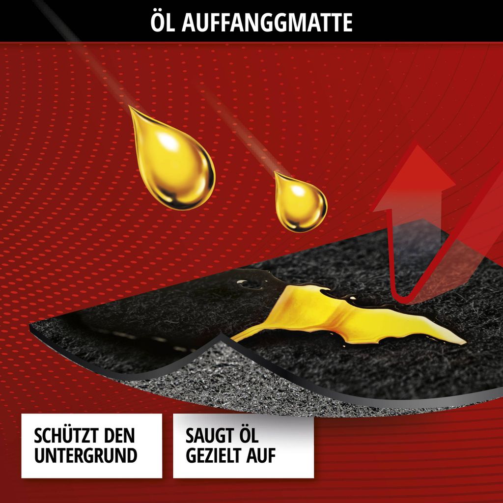 WALSER Premium olie opvangmat 100x200 cm, werkbank onderlegger, garagemat auto, motormat garage, auto onderlegger, werkplaats oliemat