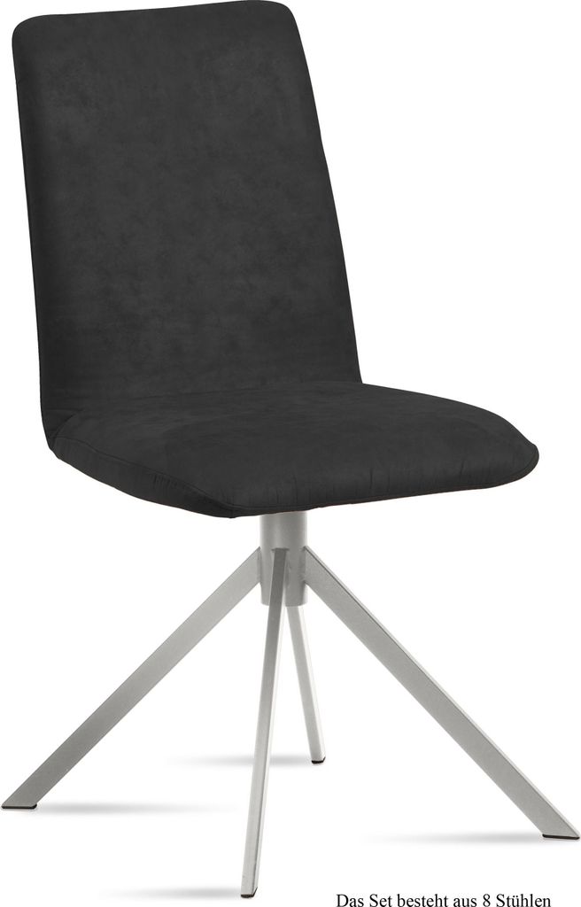 Esszimmerstuhl (8er-Set) Dorice 47x92x60 Edelstahl/Anthrazit