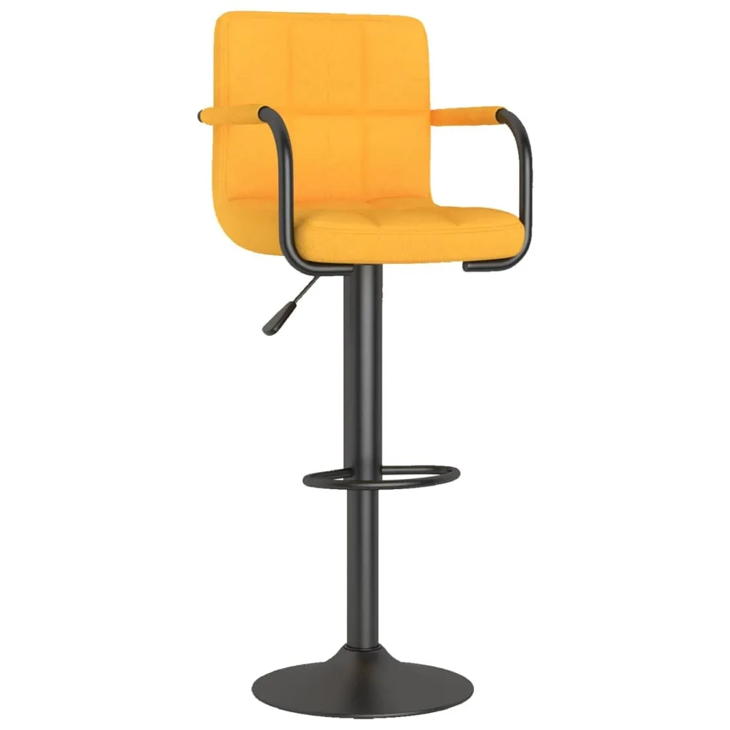 Sgabello Vintage SYFAX™ Giallo Senape - Tessuto e Cromo Design