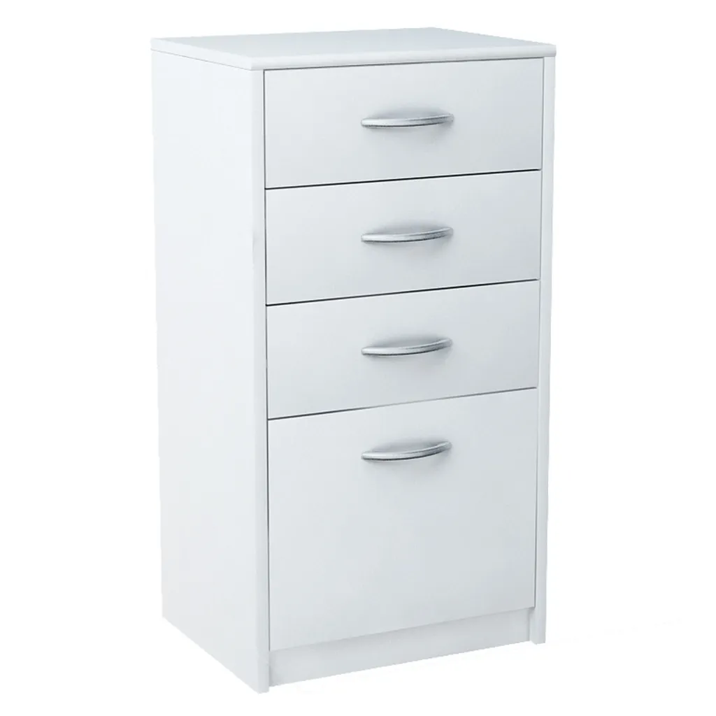 Commode Gain de Place 4 Tiroirs Blanc Mat - Buffet Compact 45cm - 3