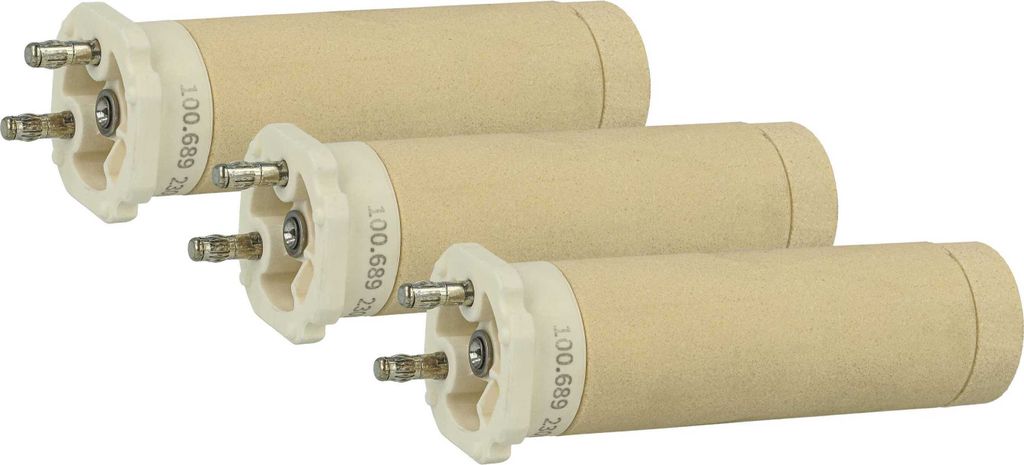 vhbw 3x Heizelement kompatibel mit Leister Triac S, Triac S Eco Heißluftschweißpistole - 1550 W, Keramik Heizkern, 3,1 x 3,1 cm