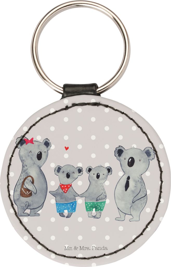 Mr. & Mrs. Panda Schlüsselanhänger Koala Familie zwei - Grau Pastell - Geschenk, Taschenanhänger, anhänger für schlüssel, Bruder, Familienzei...