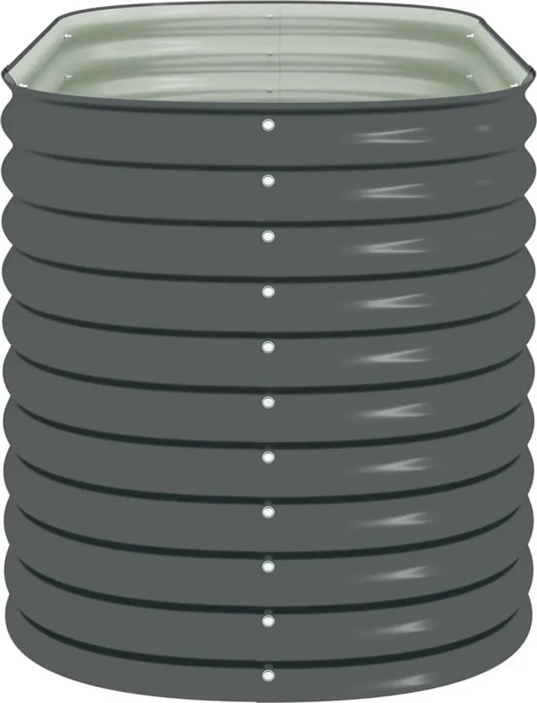 Bac à fleurs surélevé 160 cm en acier galvanisé gris résistant et durable - 6