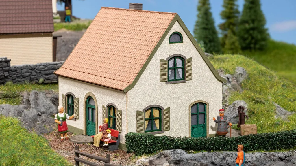 Maison individuelle miniature NOCH 66608 pour décor de modélisme ferroviaire
