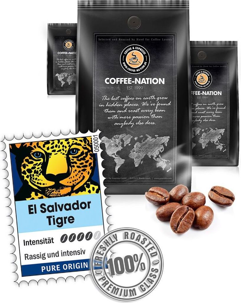 Kaffee EL SALVADOR TIGRE von Coffee-Nation, 500g Bohnen