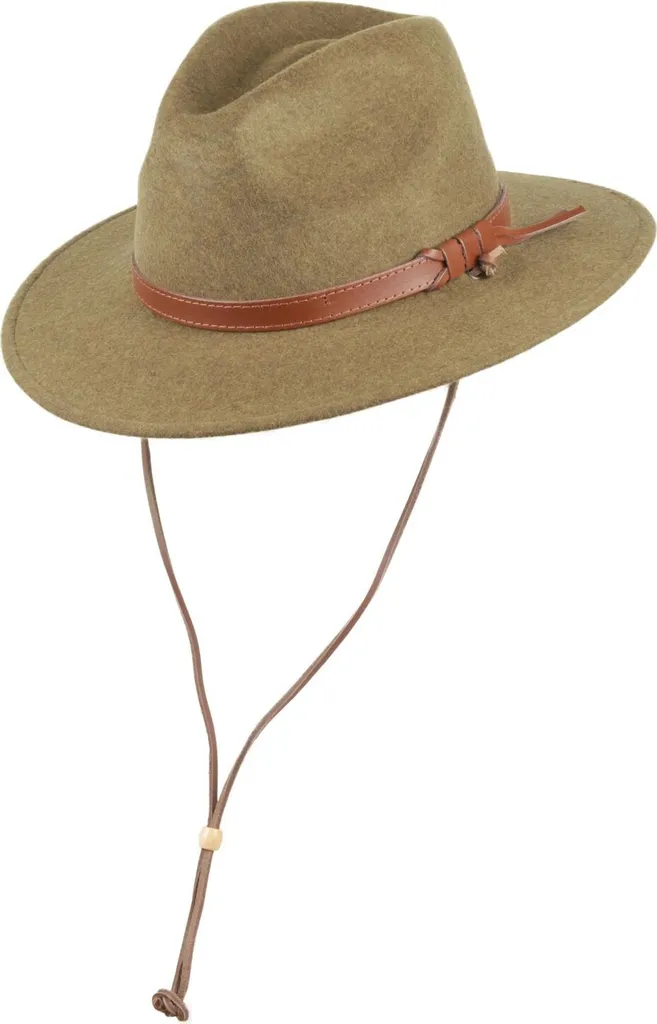 Chapeau anti-vent Warren Scippis en feutre robuste pour temps variable