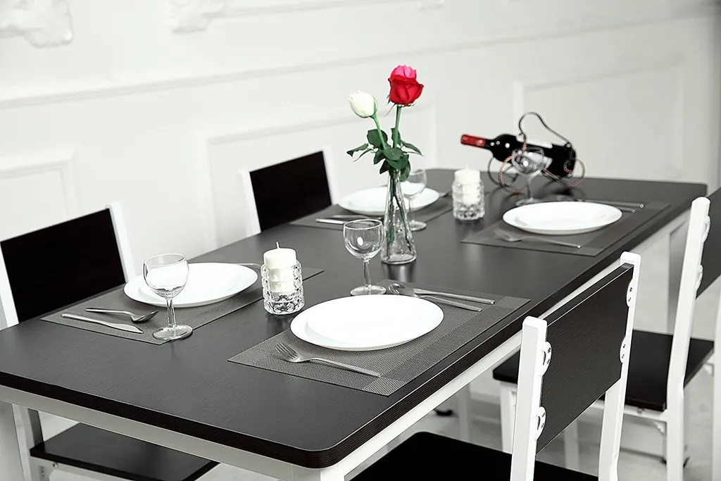 Set de table antidérapant gris 45x30cm résistant à la chaleur x6