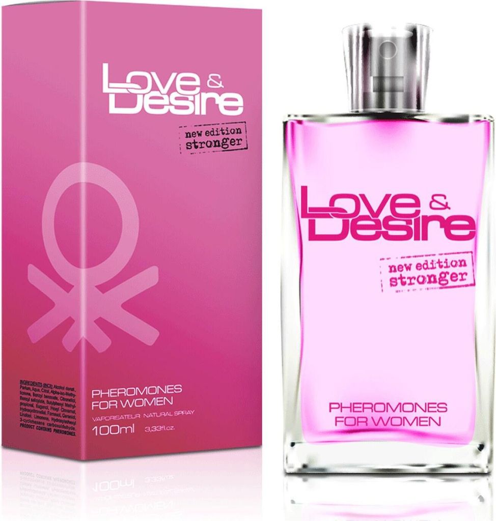A perfume bottle and its packaging are displayed side-by-side against a white background.