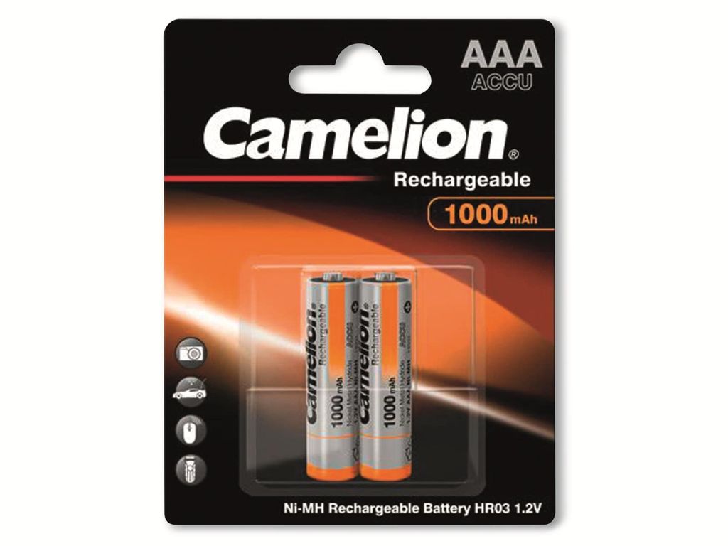 CAMELION NiMH-Micro-Akku 1000 mAh, 2 Stück Produktbild 