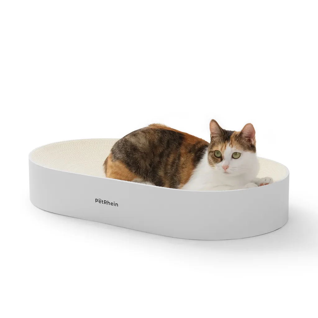 Carton à griffer Zen Paw Series Blanc - Griffoir design pour chat adulte