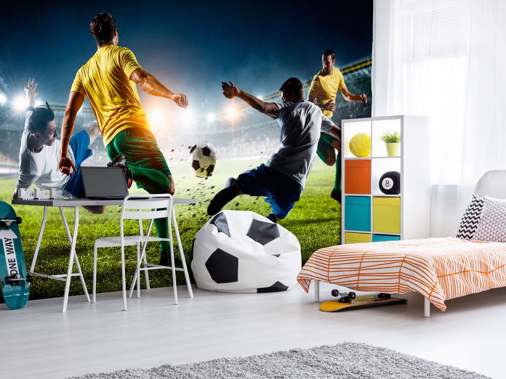 Vlies Fototapete Fussball 400x280 cm Tapeten Wandtapete XXL Fußball für Kinder i-B-0051-a-a