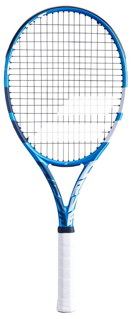 Babolat Evo Drive Lite Tennisschläger Tennis Racket Strung besaitet blau/weiß 102538-136, Größe:4