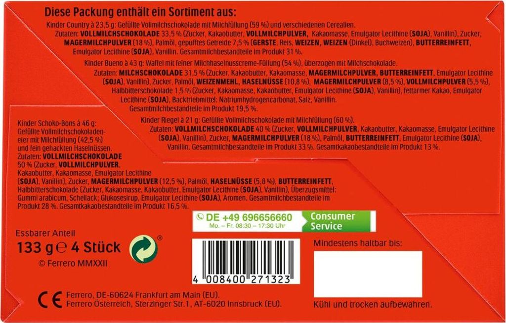 Kinder Maxi Mix beste Milchschokolade und süßes Plüschtier Produktbild 13