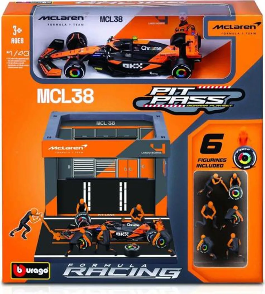 Play set F1 McLaren MCL38 Lando Norris idéal pour cadeau et vitrine