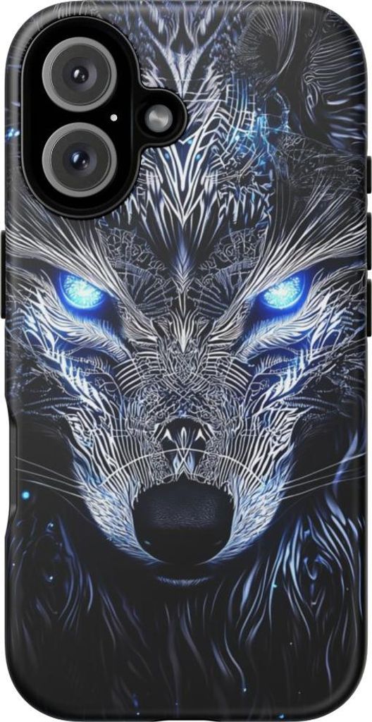 Majestätischer Wolf mit leuchtenden Augen – Handyhülle Kompatibel mit iPhone 16