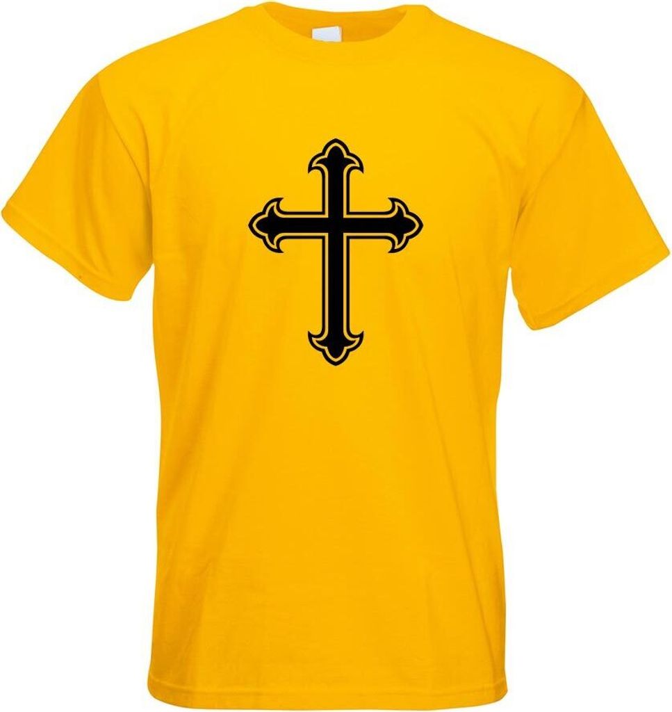 Kiwistar - T-Shirt - gelb - Lilienkreut - Ritterkreuz Motiv Bedruckt Funshirt Design Print - mit Motiv Bedruckt - Funshirt Design - Sport - Freizei...