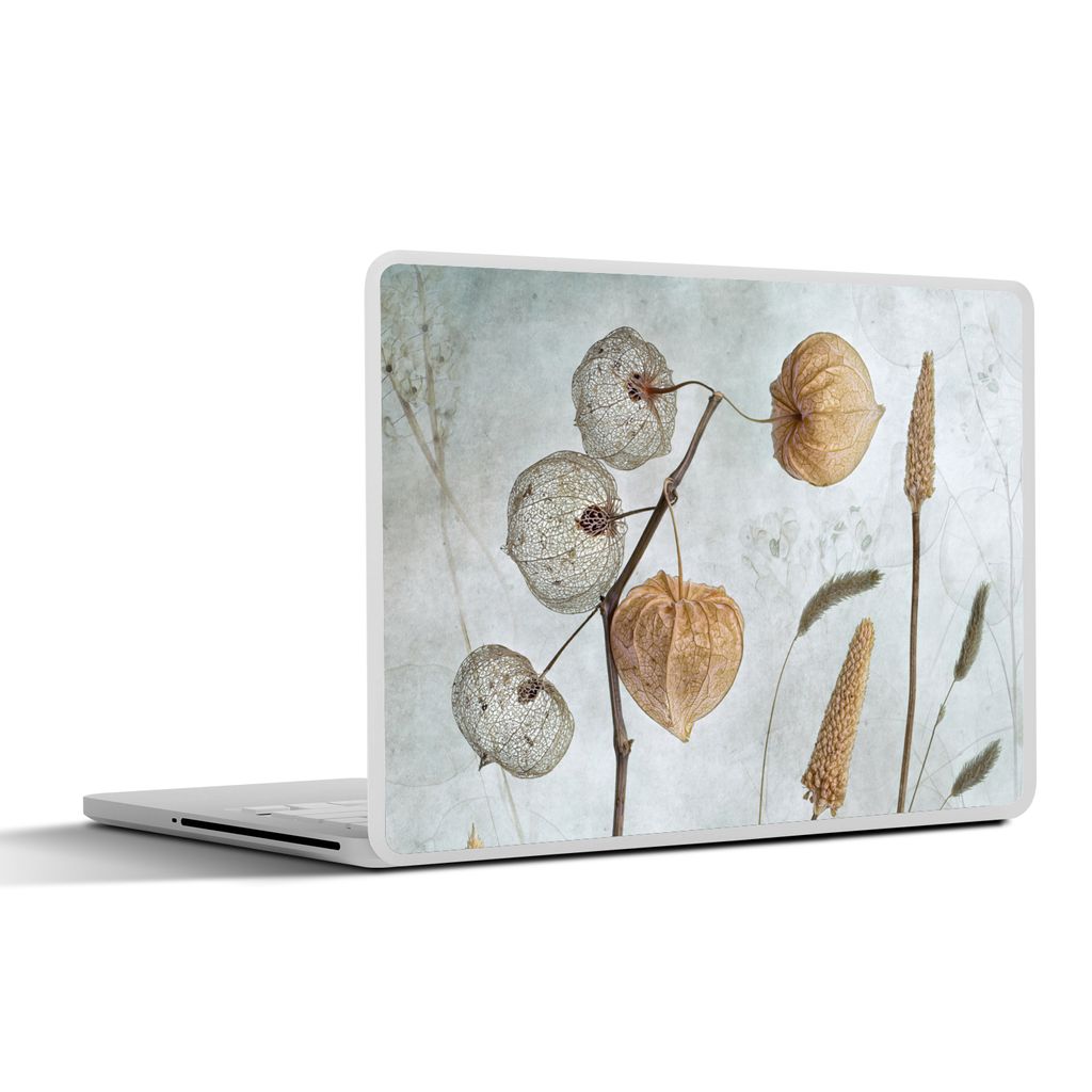 MuchoWow Laptop Aufkleber Sticker Cover Stilleben - Natur - Herbst - Trockenblumen - Braun 40x30 cm - Laptop Dekoration - Selbstklebend