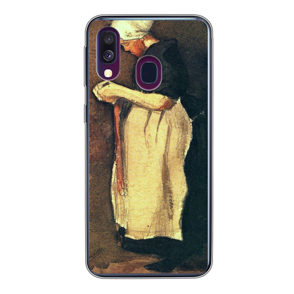 MuchoWow Handyhülle Schutzhülle Hülle für Samsung Galaxy A40 Die Scheveningerin - Vincent van Gogh Silikon Softcase Handy Hülle - Handy-Tasche